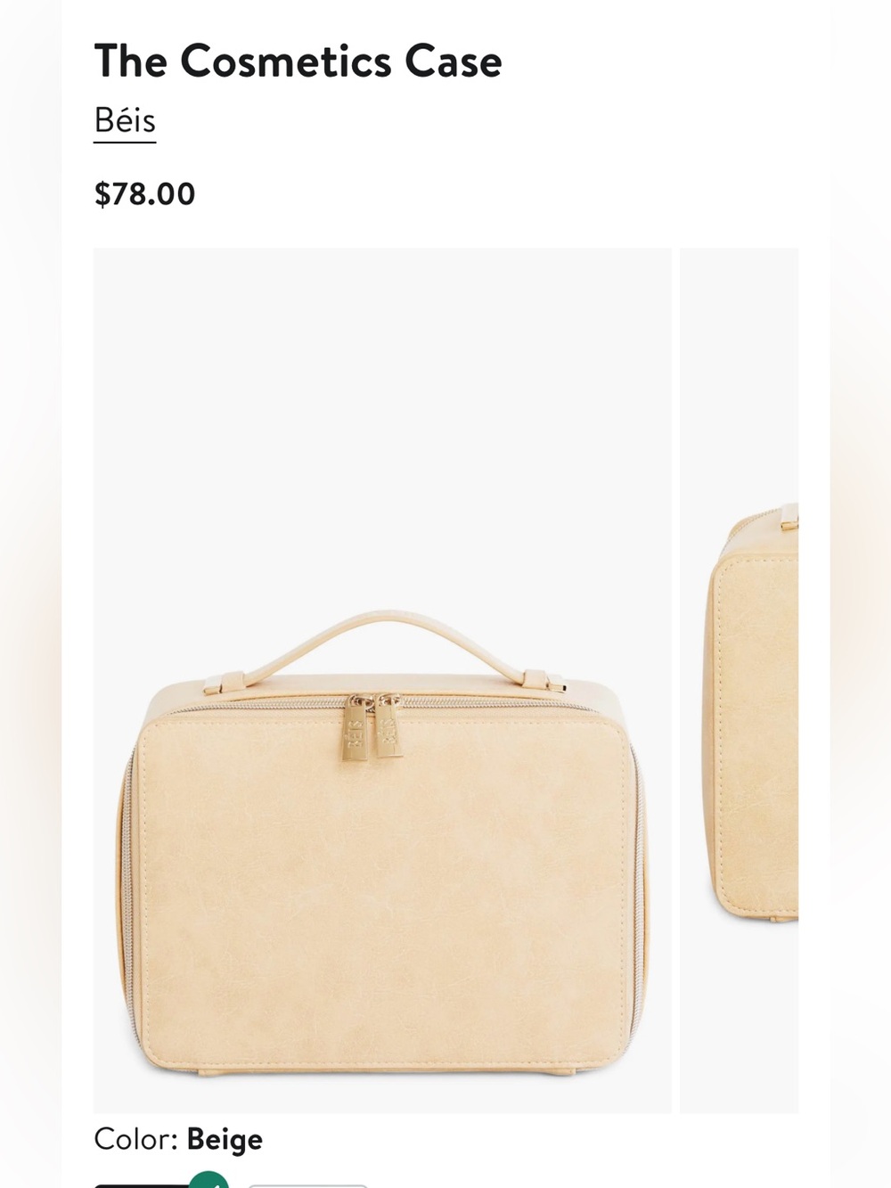 Beis The Cosmetics Case — Beige Travel Bag